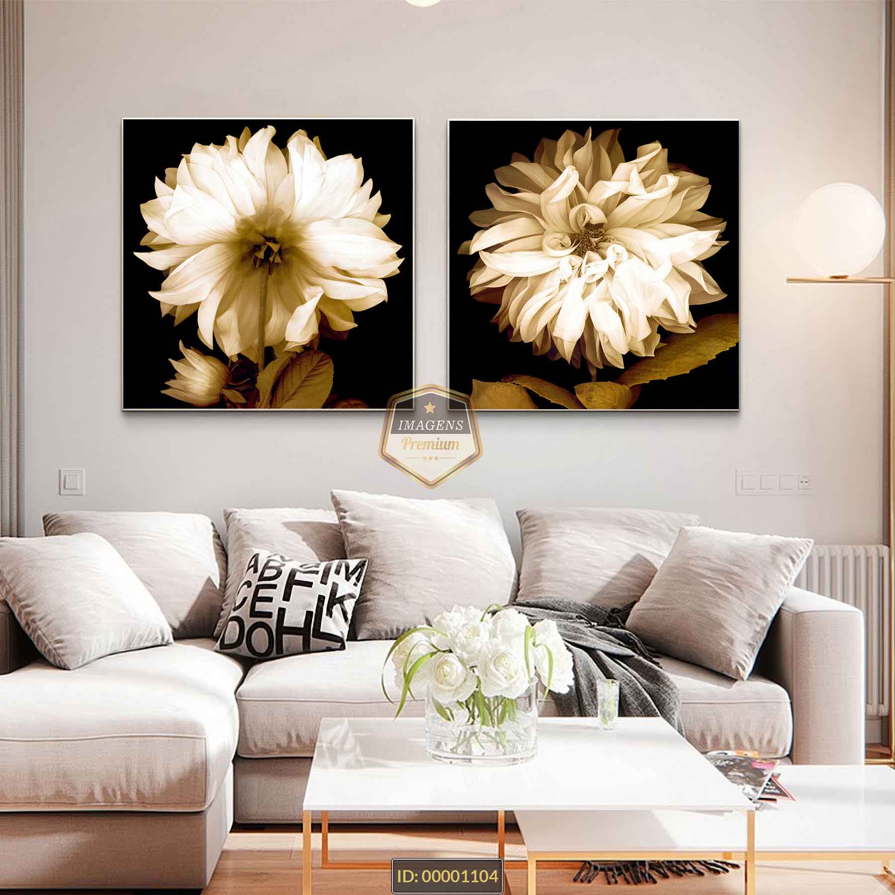 No momento, você está visualizando Arte floral abstrata flores crisântemo tom suave fundo preto minimalista moderna super elegance
